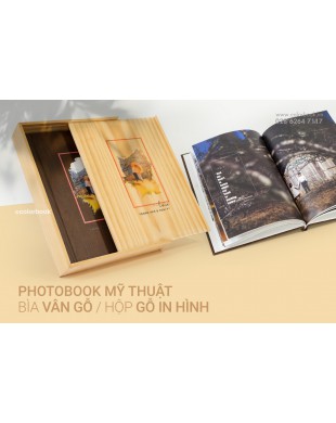 Photobook Cưới Tạp Chí Bìa Vân Gỗ