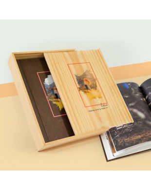 Photobook Cưới Tạp Chí Bìa Vân Gỗ